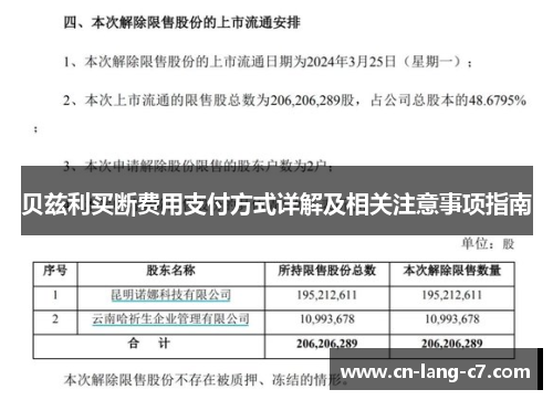贝兹利买断费用支付方式详解及相关注意事项指南