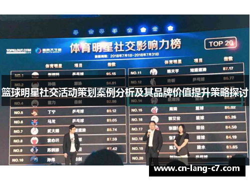 篮球明星社交活动策划案例分析及其品牌价值提升策略探讨